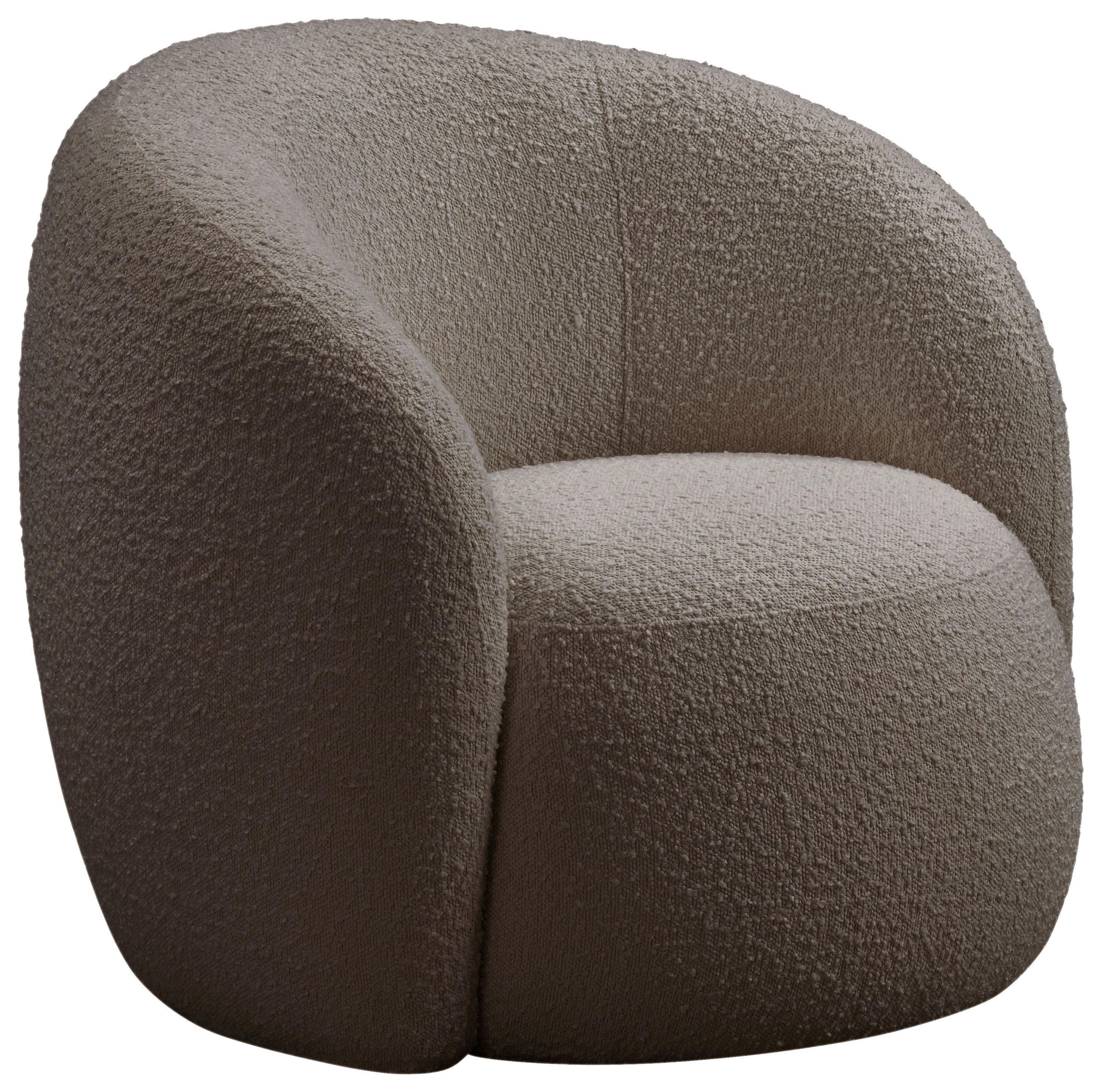 SESSEL Bouclé Graubraun    - Graubraun/Schwarz, Design, Kunststoff/Textil (92/88,5/75cm) - home24