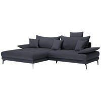 ECKSOFA in Mikrofaser Anthrazit  176/292 cm  - Anthrazit/Schwarz, MODERN, Textil/Metall (176/292cm) - Carryhome