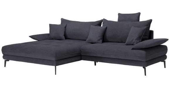 ECKSOFA in Mikrofaser Anthrazit  - Anthrazit/Schwarz, MODERN, Textil/Metall (173/297cm) - Carryhome