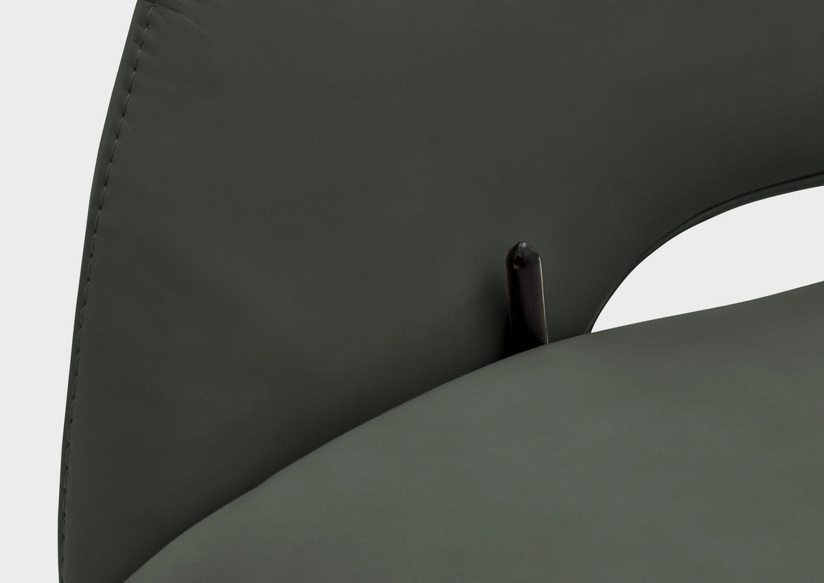 RELAXSESSEL in Leder Dunkelgrün  - Dunkelgrün/Schwarz, Design, Leder/Metall (83/116/87cm) - Valdera