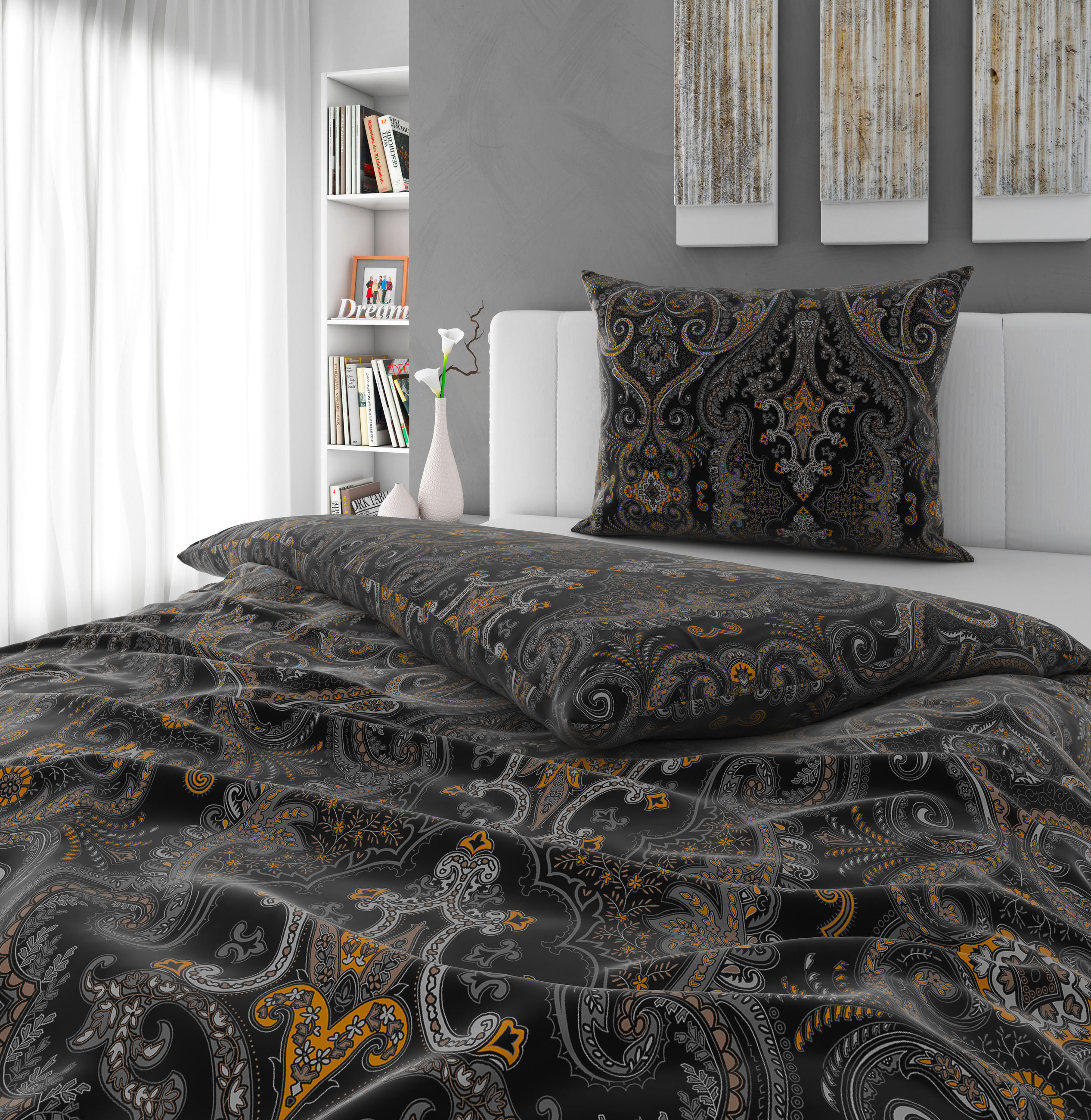 ÁGYNEMŰHUZAT-GARNITÚRA 140/200 cm  - antracit, Konventionell, textil (140/200cm) - Esposa