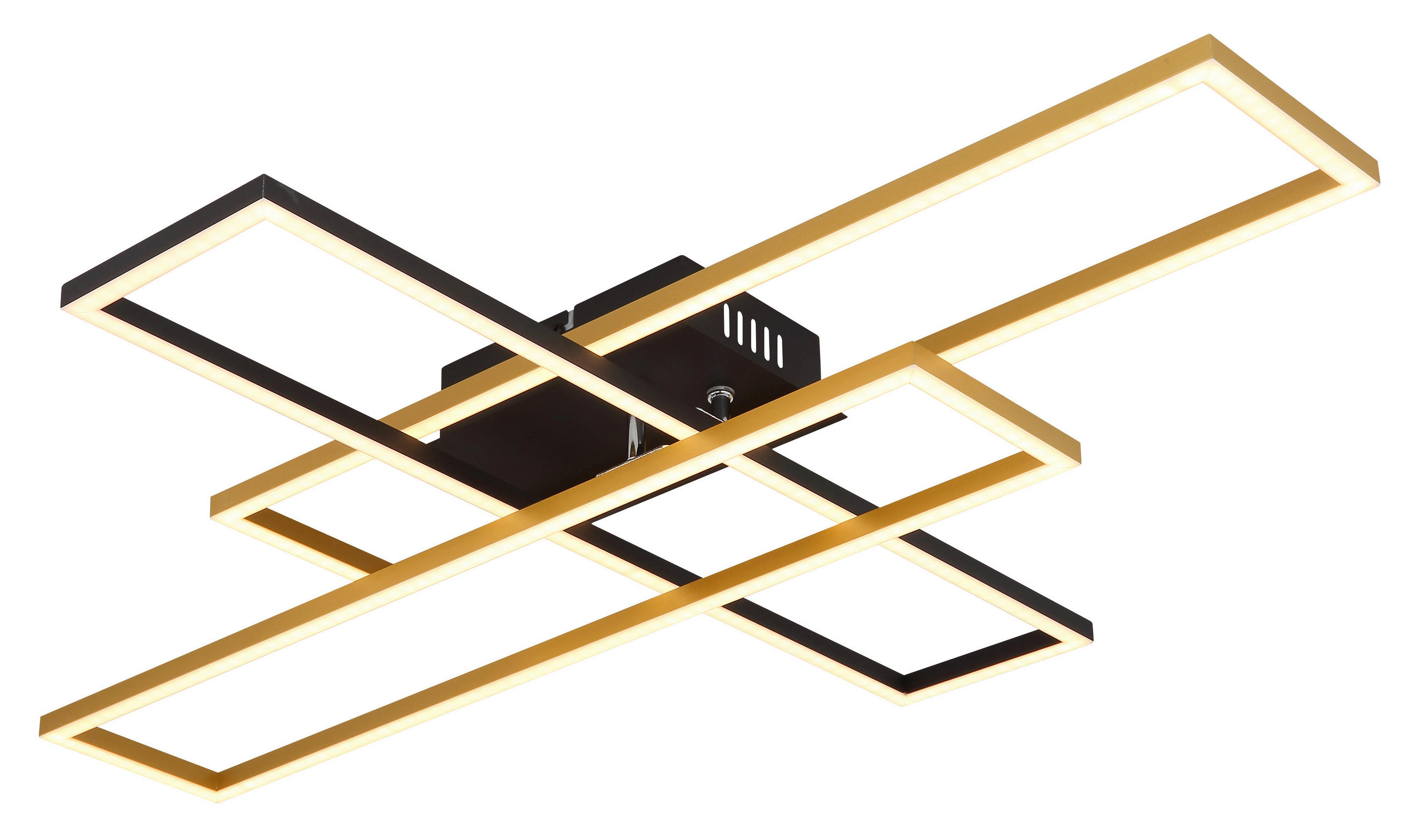 LED-DECKENLEUCHTE 80/60/9.5 cm   - Goldfarben/Opal, Design, Kunststoff/Metall (80/60/9.5cm) - Globo