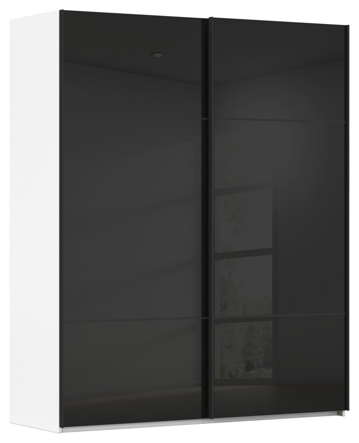 SCHWEBETÜRENSCHRANK Schwarz, Weiss  - Weiss/Schwarz, Konventionell, Glas/Holzwerkstoff (162/223/68cm) - Novel