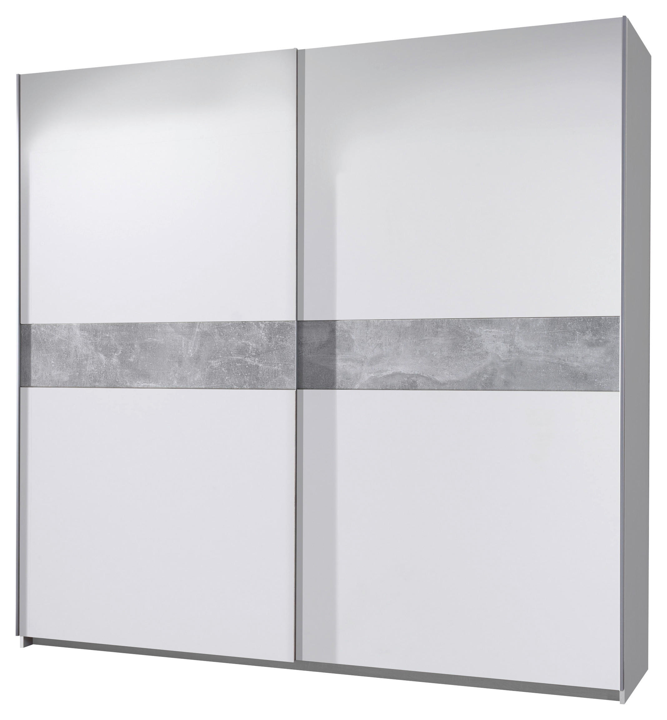 SCHLAFZIMMER Grau, Weiß  - Weiß/Grau, Design (180/200cm) - Livetastic