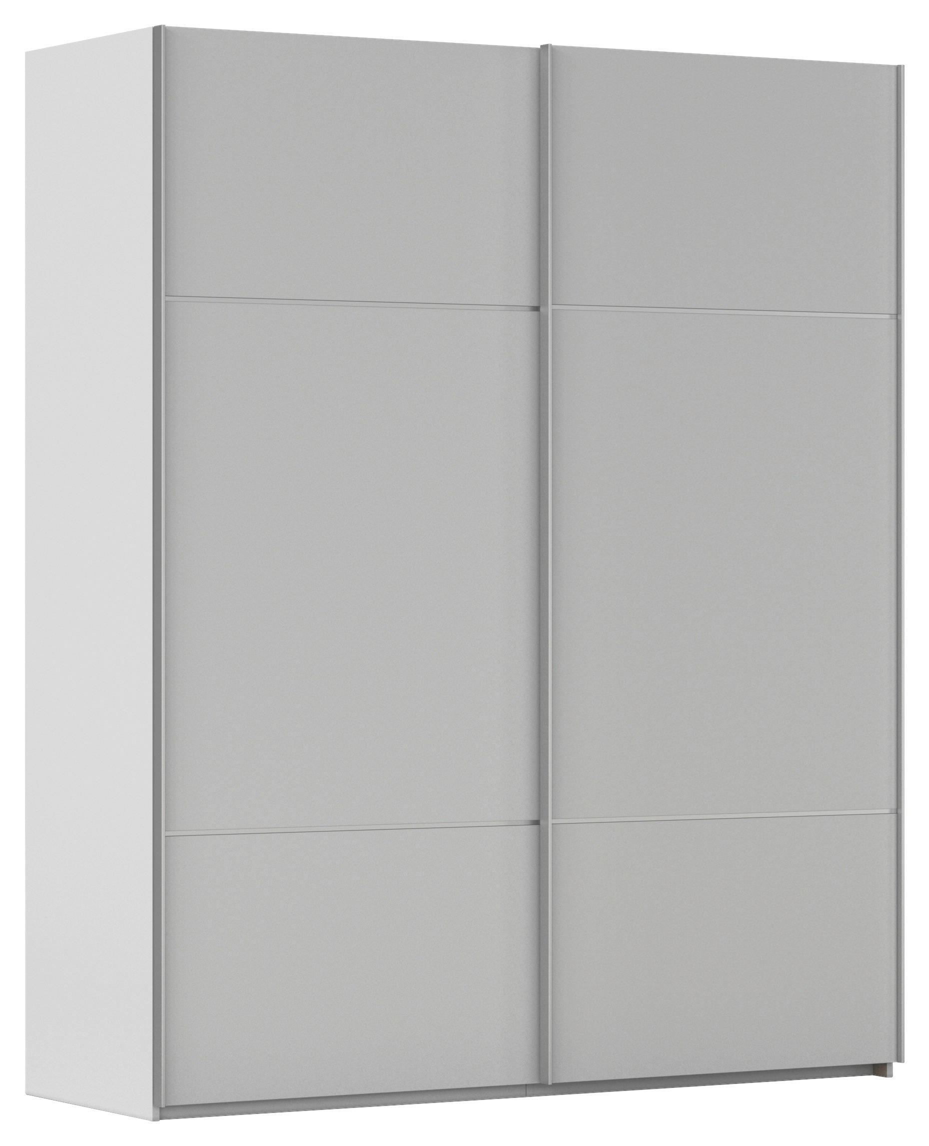 SCHWEBETÜRENSCHRANK 181/223/68 cm,  in Grau, 2 Tür(en)  - Alufarben/Grau, KONVENTIONELL, Holzwerkstoff/Metall (181/223/68cm) - Novel