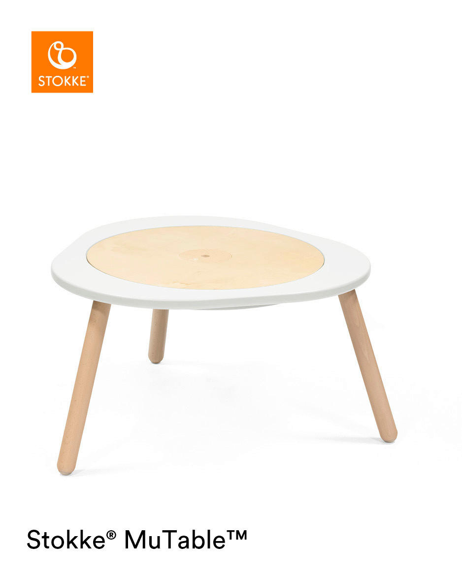 KINDERSPIELTISCH - Naturfarben/Weiß, Basics, Holz (82/49/87cm) - Stokke