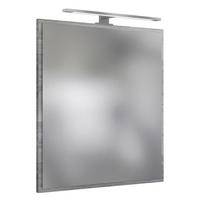 BADRUMSSPEGEL - silvereksfärgad, Basics, trämaterial/glas (60/64/2,5cm) - Held