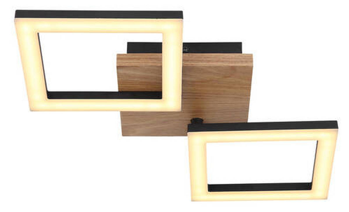 LED-DECKENLEUCHTE 18 W    46/22,5/7 cm  - Dunkelbraun/Opal, Design, Holz/Kunststoff (46/22,5/7cm) - Globo