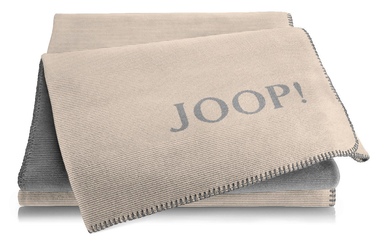 Joop! Wohndecke Melange-Doubleface Grau, Beige 150x200 cm