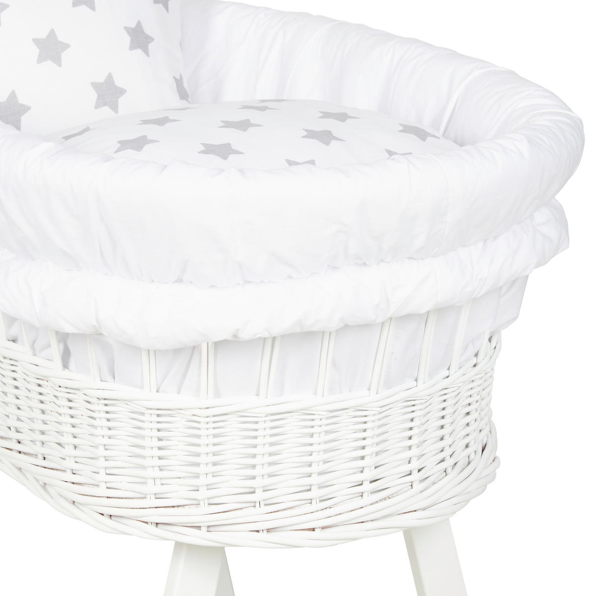 KOMPLET MOBILNE KORPE-KOLEVKE - siva/bela, Osnovno, drvo/tekstil (91/60/73cm) - My Baby Lou
