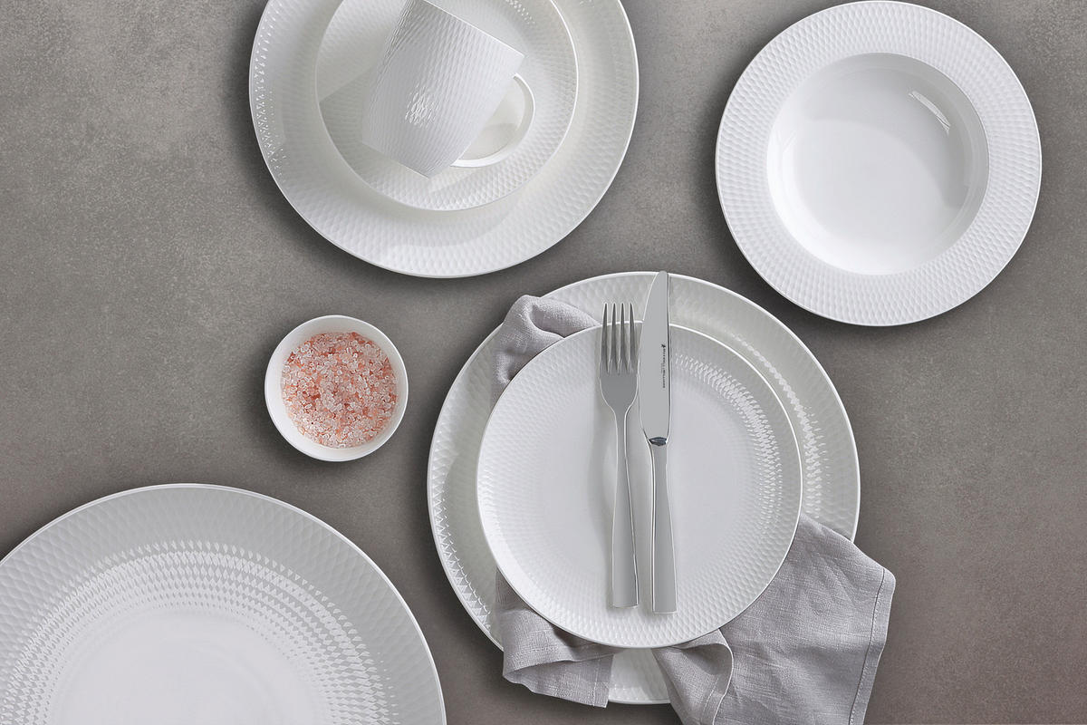 Farfurie Adâncă 22,5 cm  - alb, Basics, ceramică (22,5cm) - Maxwell & Williams