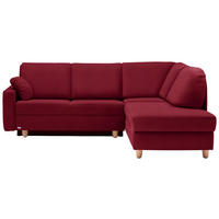 ECKSOFA in Flachgewebe Bordeaux  227/208 cm  - Eichefarben/Bordeaux, KONVENTIONELL, Holz/Textil (227/208cm) - Sedda