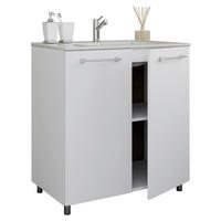 WASCHTISCHKOMBI 80 cm  - Silberfarben/Weiß, MODERN, Keramik/Holzwerkstoff (80cm) - MID.YOU