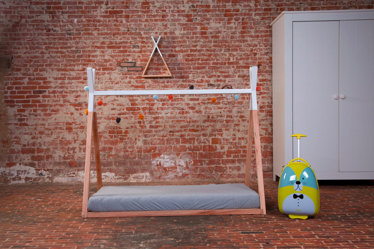 HAUSBETT  - Buchefarben/Weiß, Basics, Holz (70/140/124cm) - Childhome