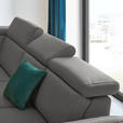 ECKSOFA in Echtleder Dunkelgrau  - Dunkelgrau/Schwarz, Design, Leder/Metall (239/289cm) - Cantus