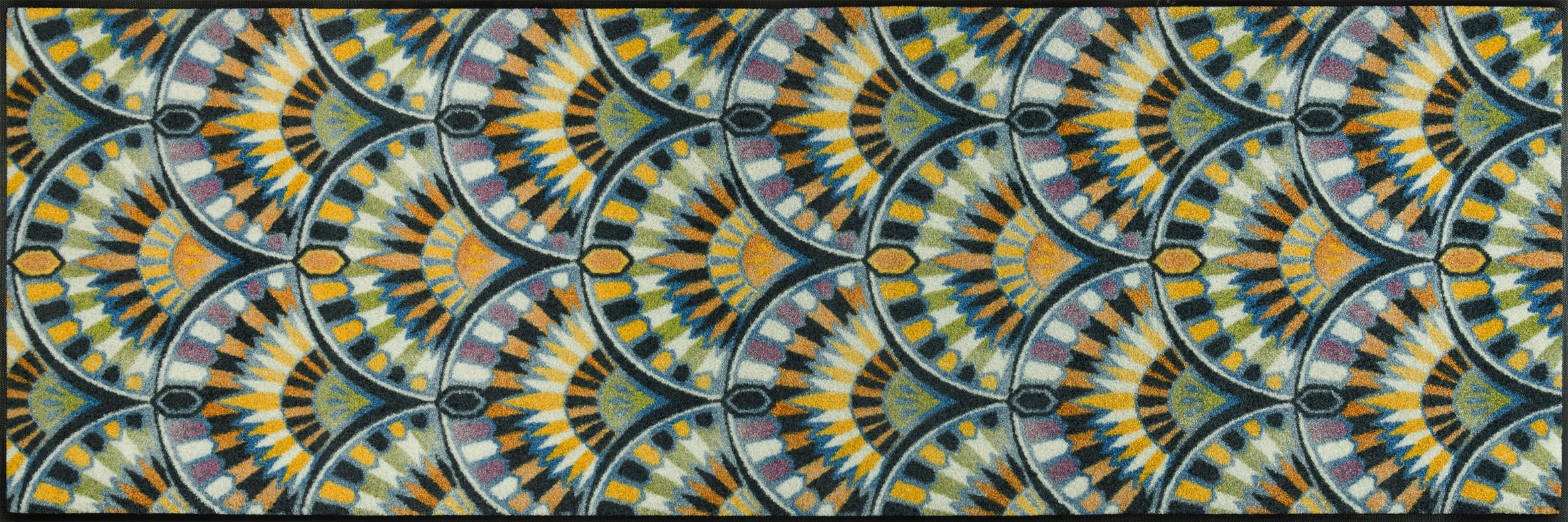 FLACHWEBETEPPICH 60/180 cm Feather Arc Grün  - Grün, ROMANTIK / LANDHAUS, Kunststoff/Textil (60/180cm) - wash+dry