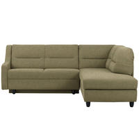 ECKSOFA in Chenille Olivgrün  226/208 cm  - Schwarz/Olivgrün, KONVENTIONELL, Textil (226/208cm) - Sedda