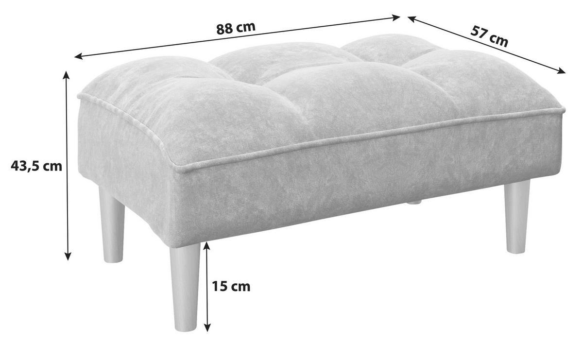 HOCKER Samt Anthrazit  - Anthrazit, KONVENTIONELL, Holz/Textil (88/43,5/57cm) - Playboy