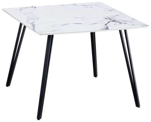 ESSTISCH in Metall, Holzwerkstoff  - Schwarz/Weiß, LIFESTYLE, Holzwerkstoff/Metall (100/75/100cm) - Livetastic