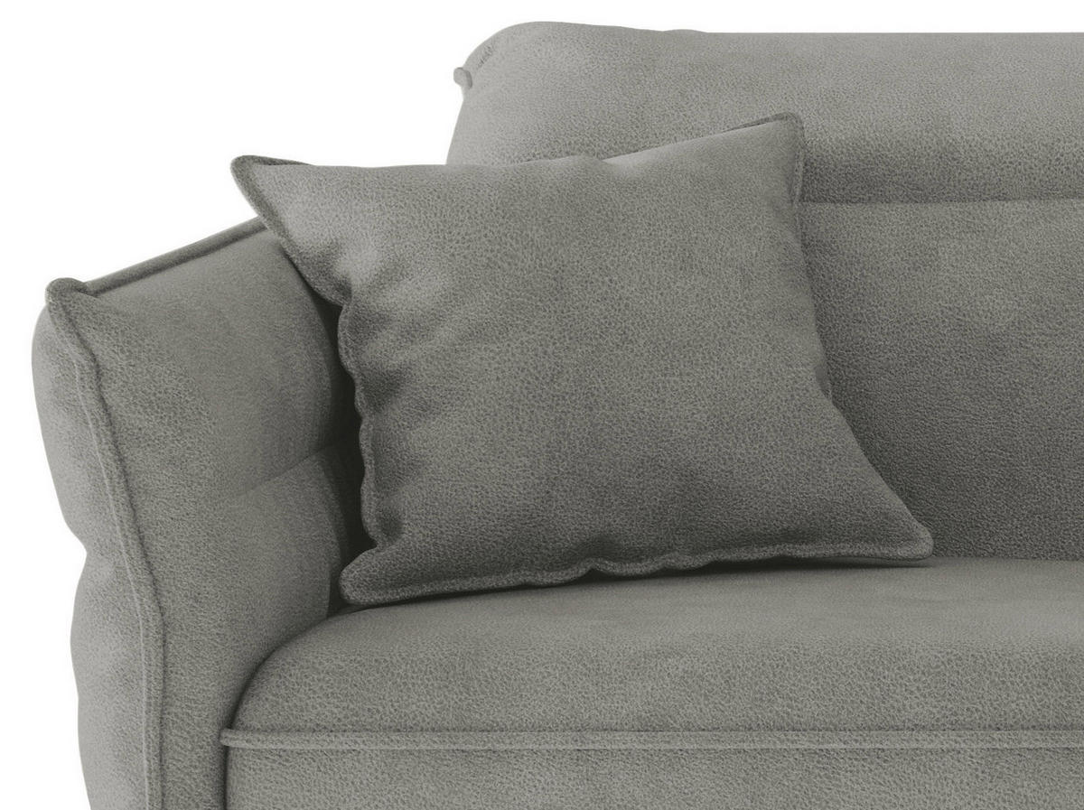 SITZGARNITUR in Flachgewebe Grau  - Edelstahlfarben/Grau, Design, Textil/Metall (265/185cm) - Livetastic