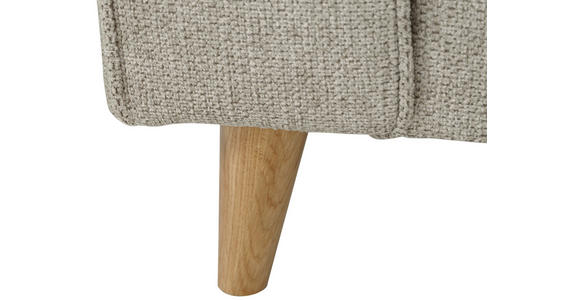 ECKSOFA in Flachgewebe Taupe  - Taupe/Eichefarben, KONVENTIONELL, Holz/Textil (265/159cm) - Carryhome