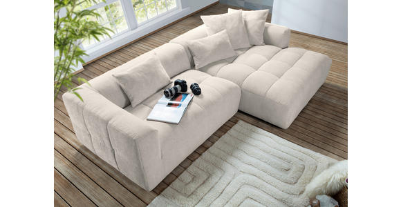 ECKSOFA Hellbraun Flachgewebe  - Hellbraun/Schwarz, KONVENTIONELL, Kunststoff/Textil (280/170cm) - Carryhome