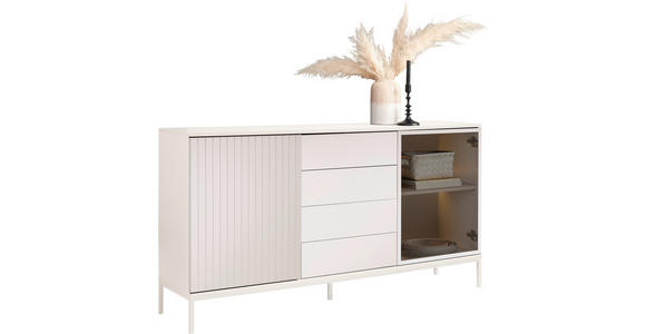 SIDEBOARD  153,6/83/38 cm 4 Schublade(n)  - Kaschmir, KONVENTIONELL, Glas/Holzwerkstoff (153,6/83/38cm) - Voleo