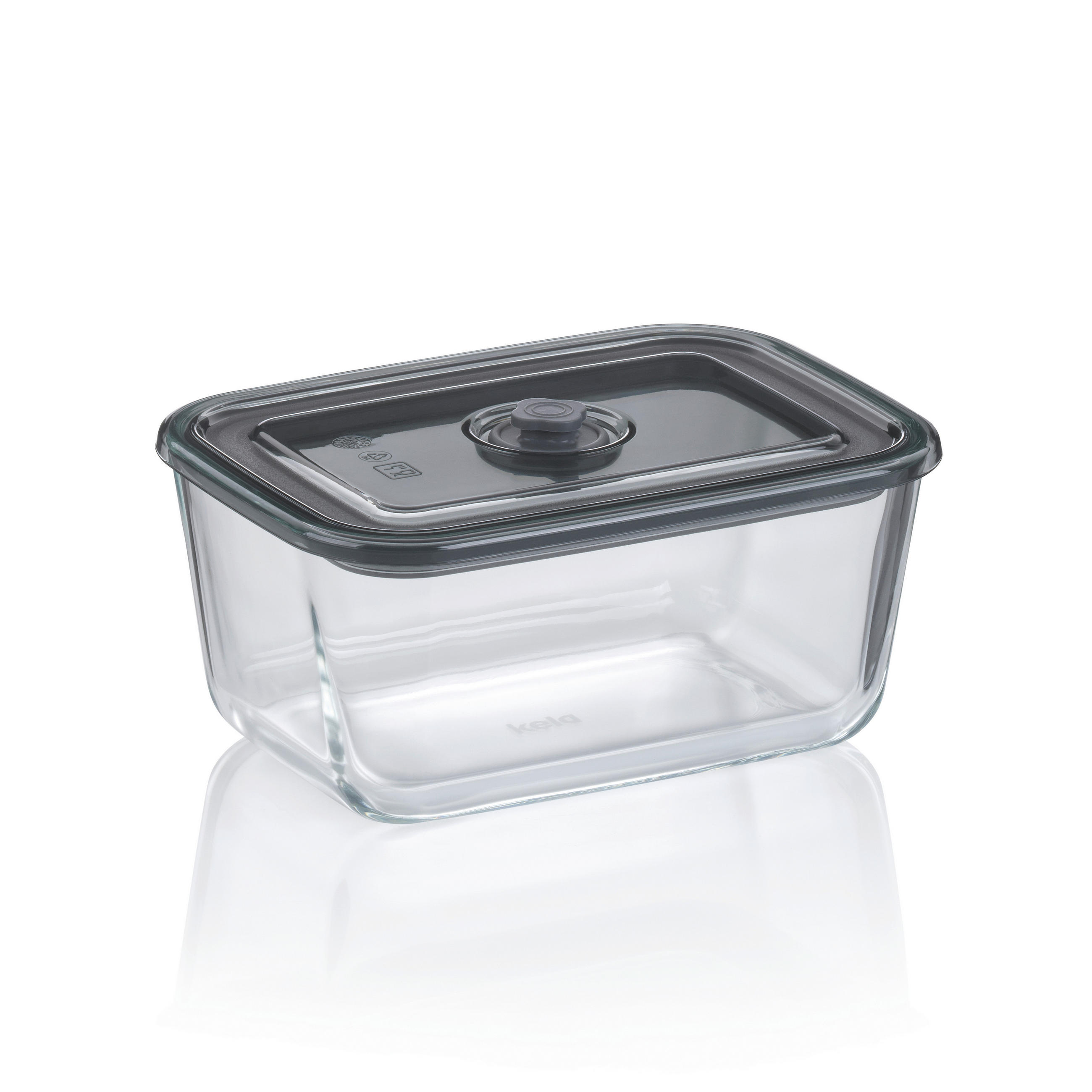 FRISCHHALTEDOSE 1,4 l  - Transparent/Grau, KONVENTIONELL, Glas/Kunststoff (20/14,5/9cm) - Kela