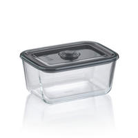 FRISCHHALTEDOSE 1,4 l  - Transparent/Grau, KONVENTIONELL, Glas/Kunststoff (20/14,5/9cm) - Kela