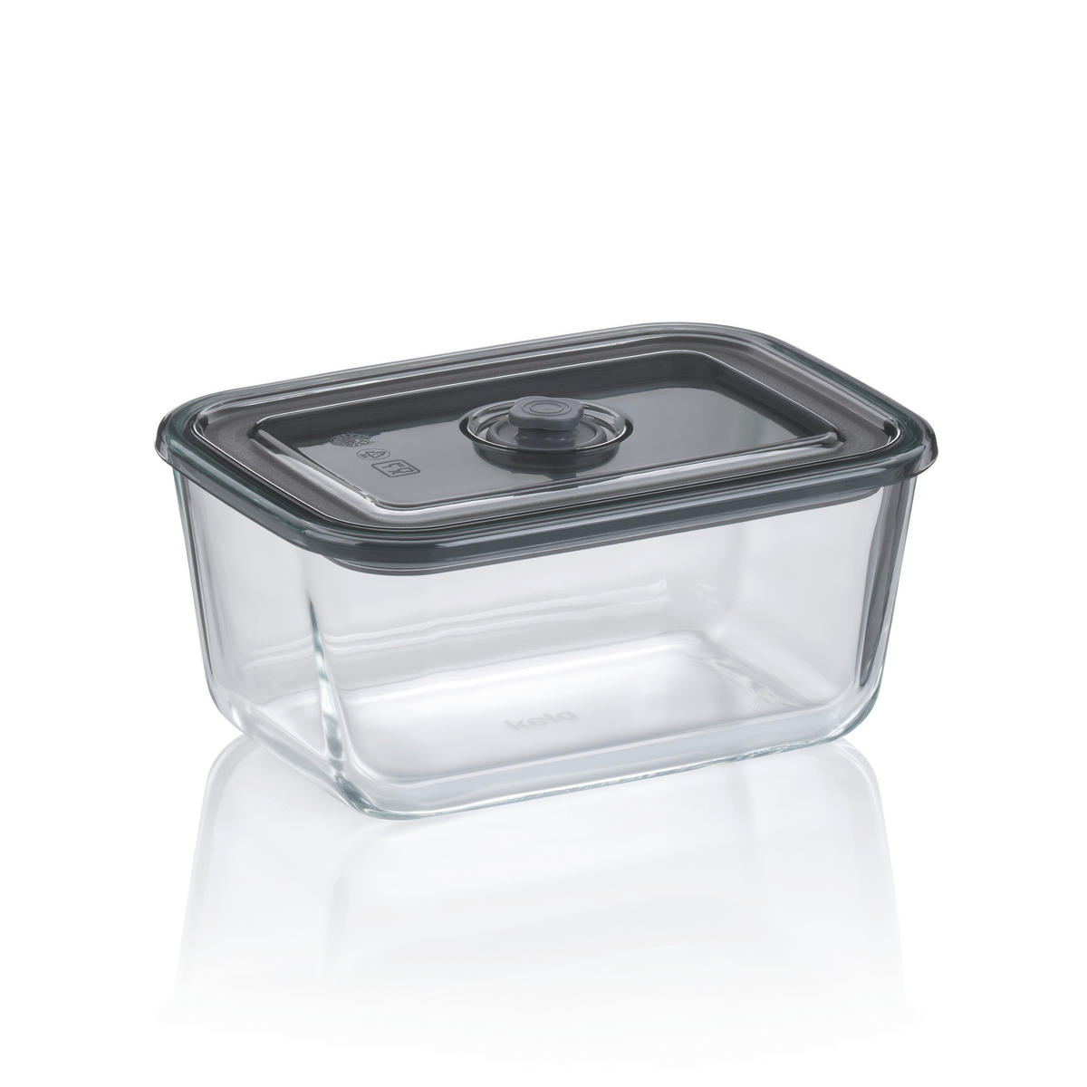 FRISCHHALTEDOSE 1,4 l  - Transparent/Grau, KONVENTIONELL, Glas/Kunststoff (20/14,5/9cm) - Kela