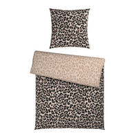 WENDEBETTWÄSCHE Lion Jersey 135/200 cm  - Perlmutt/Braun, Textil (135/200cm) - Novel