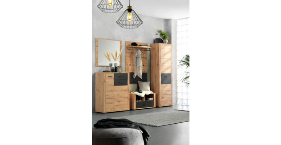 GARDEROBE  in 230/195/45 cm  - Anthrazit/Eiche Artisan, KONVENTIONELL, Glas/Holzwerkstoff (230/195/45cm) - Xora