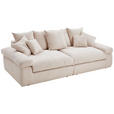 BIGSOFA in Cord Naturfarben  - Schwarz/Naturfarben, Design, Kunststoff/Textil (260/90/140cm) - Ambia Home