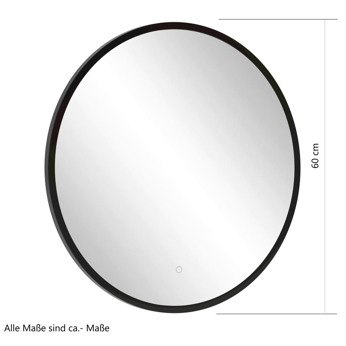 BADEZIMMERSPIEGEL 60/60/2 cm  - Silberfarben/Schwarz, KONVENTIONELL, Glas/Metall (60/60/2cm) - Xora