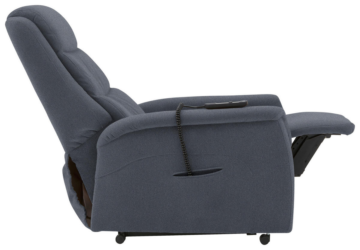 FERNSEHSESSEL in Mikrofaser Dunkelblau  - Schwarz/Dunkelblau, KONVENTIONELL, Kunststoff/Textil (70/107/88cm) - Valdera