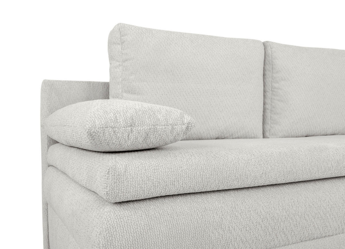 SCHLAFSOFA in Struktur Hellgrau  - Hellgrau/Schwarz, KONVENTIONELL, Kunststoff/Textil (195/93/83cm) - Carryhome