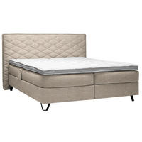 BOXSPRINGBETT 160/200 cm  in Beige  - Beige/Schwarz, Konventionell, Holz/Textil (160/200cm) - Sjöholm