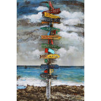 METALLBILD  - Multicolor, Basics, Metall (80/120/4cm)