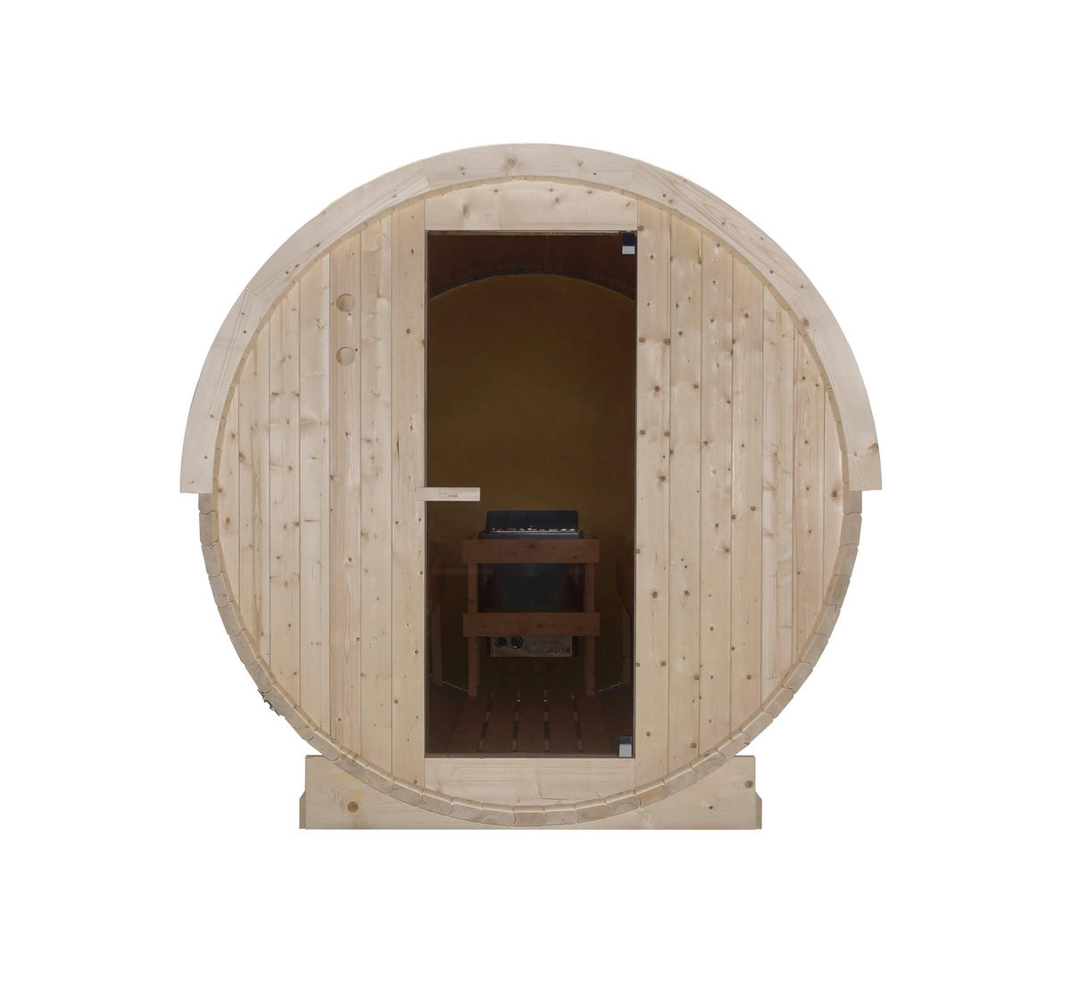 SAUNA für 6 Personen Nyborg  - Naturfarben, KONVENTIONELL, Glas/Holz (224,9/194,9/194,20cm)