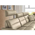 ECKSOFA in Echtleder Ecru  300/157 cm  - Ecru/Schwarz, Design, Leder/Metall (300/157cm) - Dieter Knoll
