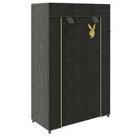 SCHUHSCHRANK PLAYBOY  in 58/90/28 cm  - Schwarz, Basics, Kunststoff/Textil (58/90/28cm) - Playboy