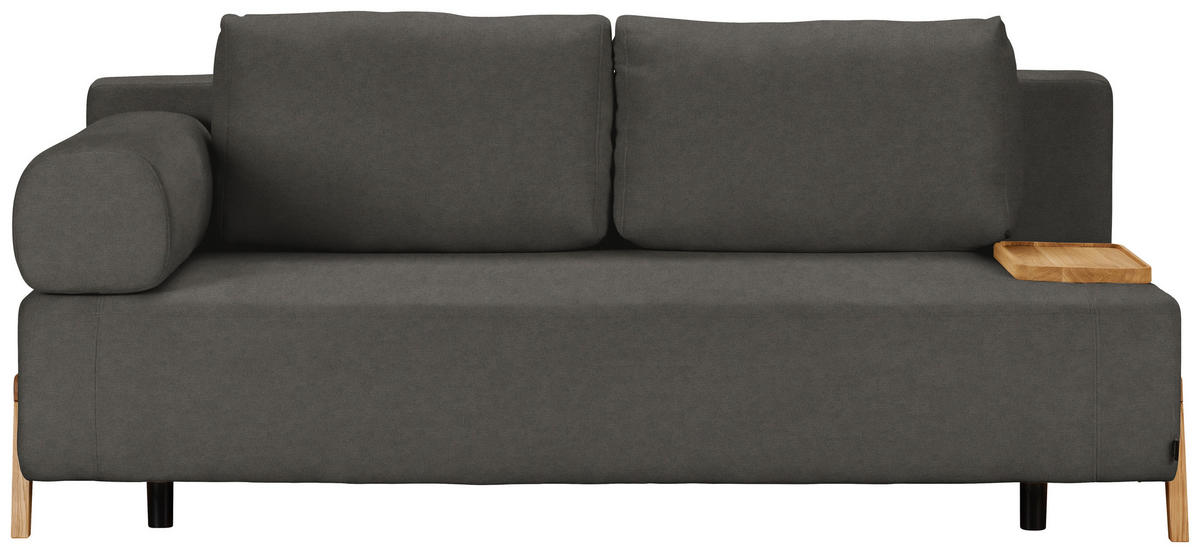 SCHLAFSOFA in Holz, Textil Dunkelgrau  - Dunkelgrau/Naturfarben, Design, Holz/Textil (211/88/102cm) - Niels Andersson