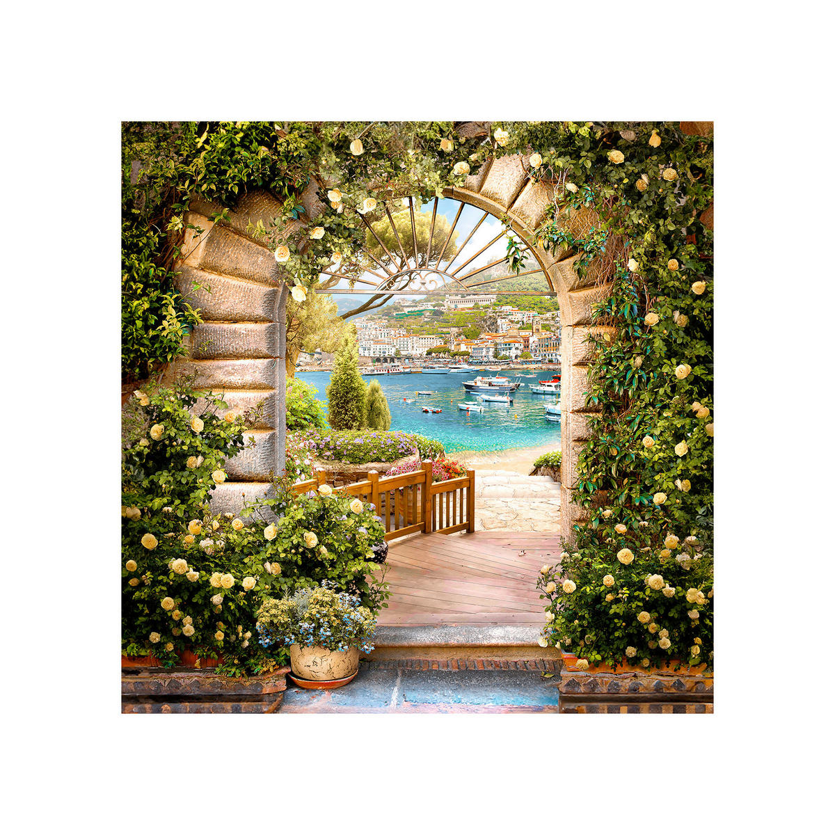 STAKLENA SLIKA  30/30 cm   - tamno zelena/crna, Basics, papir/staklo (30/30cm) - Monee