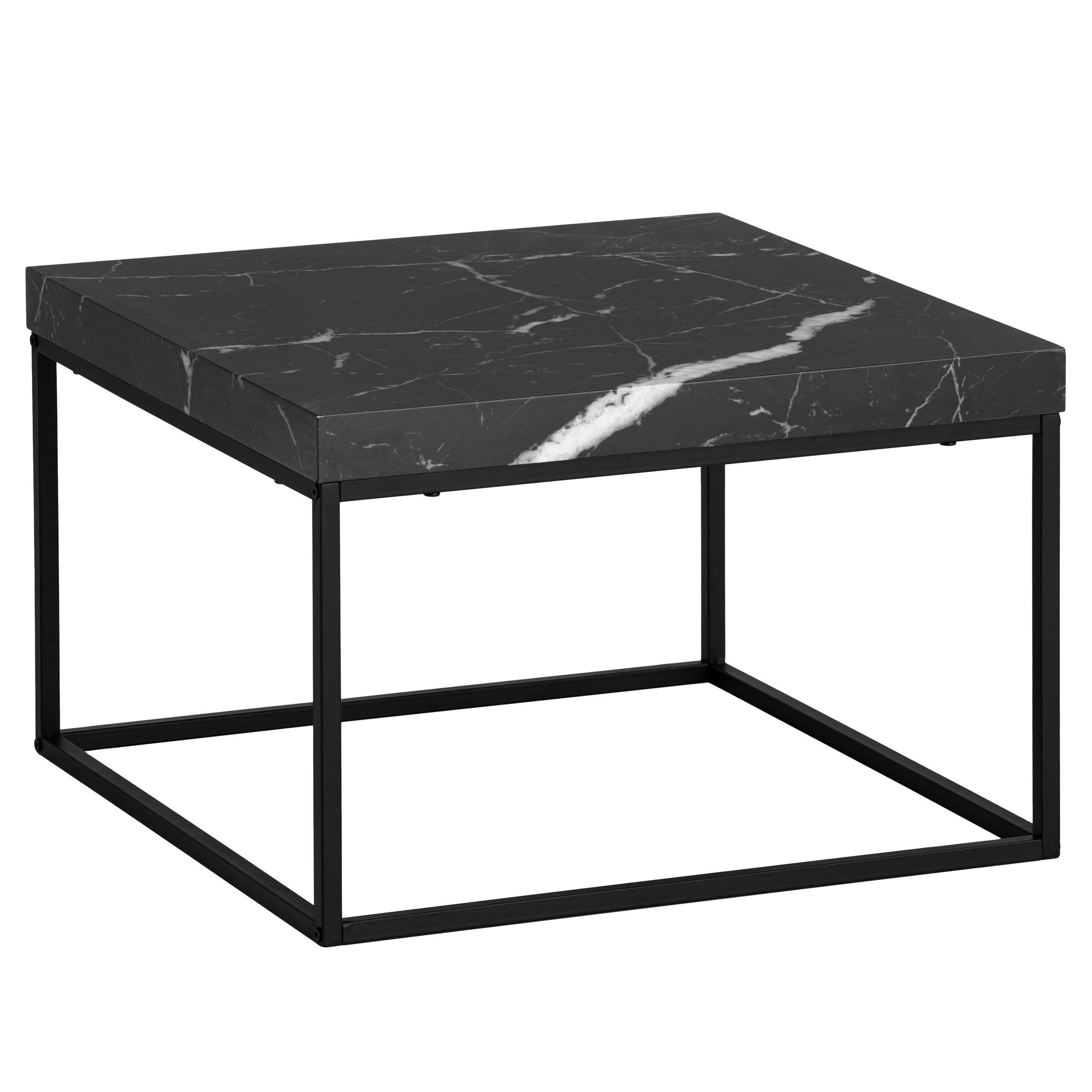 COUCHTISCH 60/60/38 cm  in Holzwerkstoff einfacher Aufbau  - Schwarz, Design, Holzwerkstoff/Metall (60/60/38cm) - Livetastic