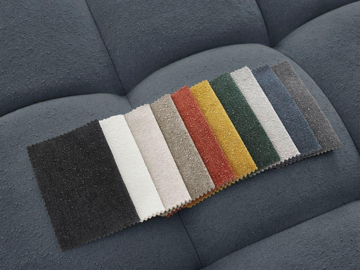 ECKSOFA Ottomane links  EVEREST Dunkelblau Struktur  - Schwarz/Dunkelblau, MODERN, Kunststoff/Textil (210/352cm) - Livetastic