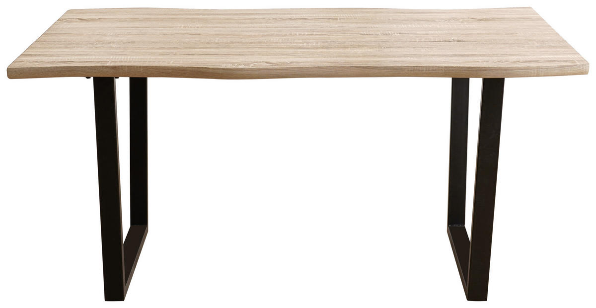 JÍDELNÍ STŮL, černá, barvy dubu, 160/90/76 cm - černá/barvy dubu, Design, kov/kompozitní dřevo (160/90/76cm) - MID.YOU