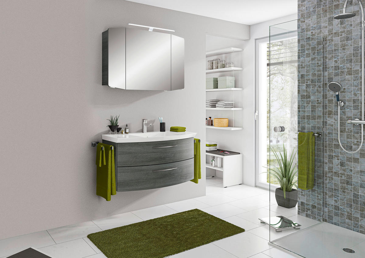 BADEZIMMER 3-teilig  in 101 cm  - Chromfarben/Graphitfarben, KONVENTIONELL, Glas/Holzwerkstoff (101cm) - Pelipal