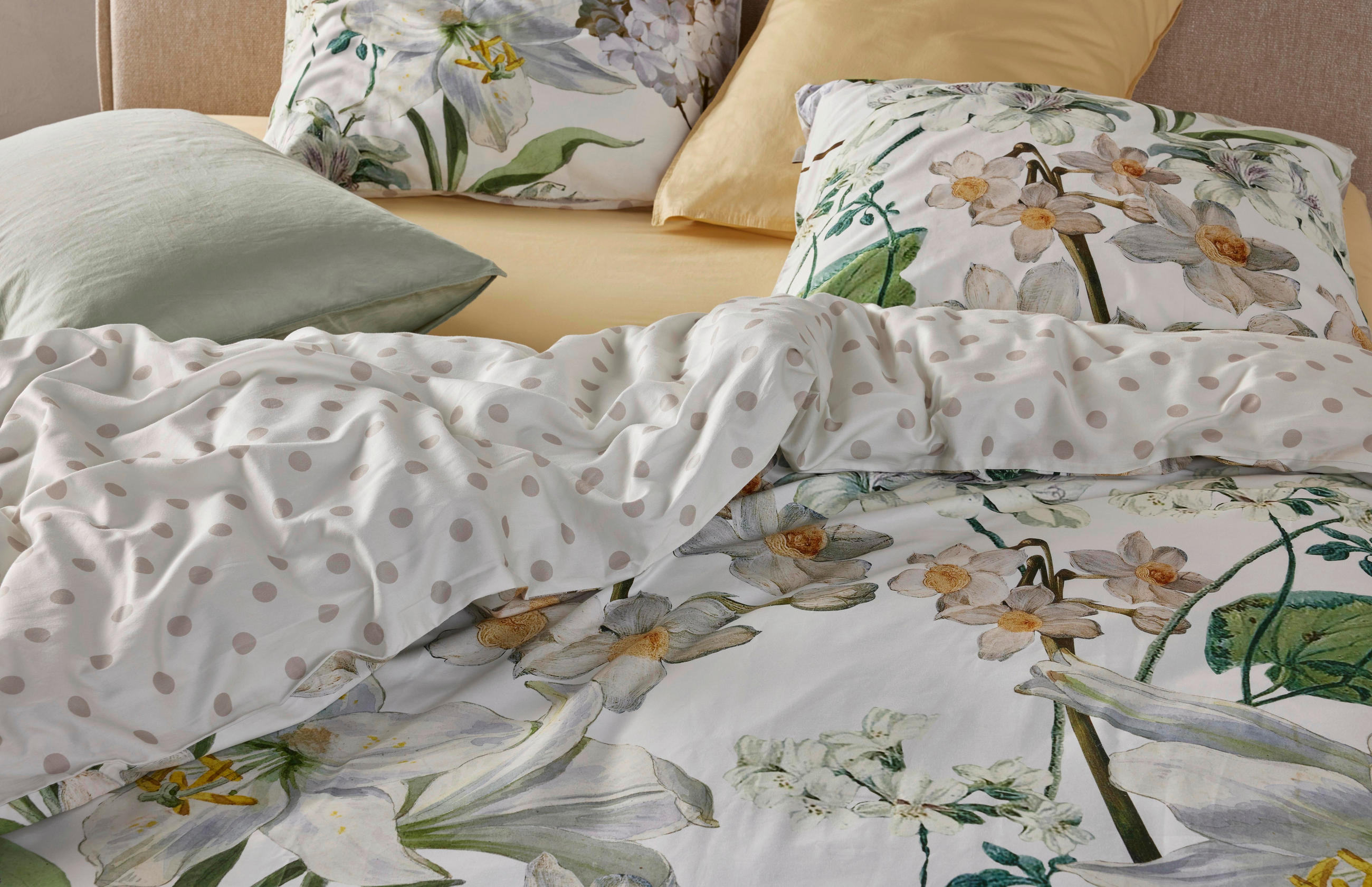BETTWÄSCHE 155/220 cm Satin  - Sandfarben, Basics, Textil (155/220cm) - Essenza