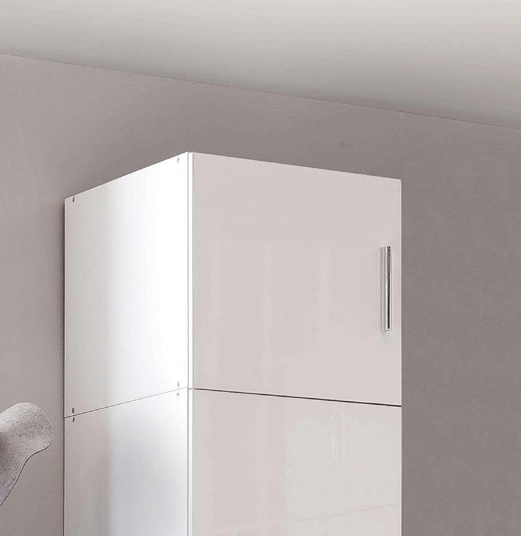AUFSATZSCHRANK Weiß - Chromfarben/Weiß, KONVENTIONELL, Kunststoff (40/40/54cm) - Xora