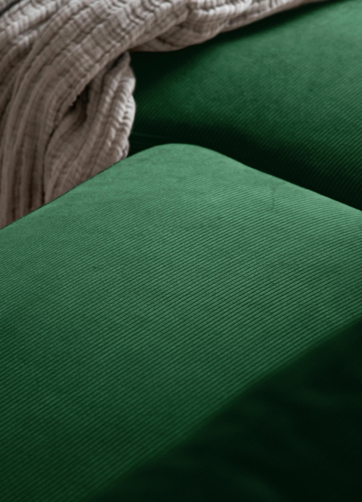 WOHNLANDSCHAFT Smaragdgrün Cord  - Smaragdgrün/Schwarz, Design, Textil/Metall (197/303/148cm) - MID.YOU
